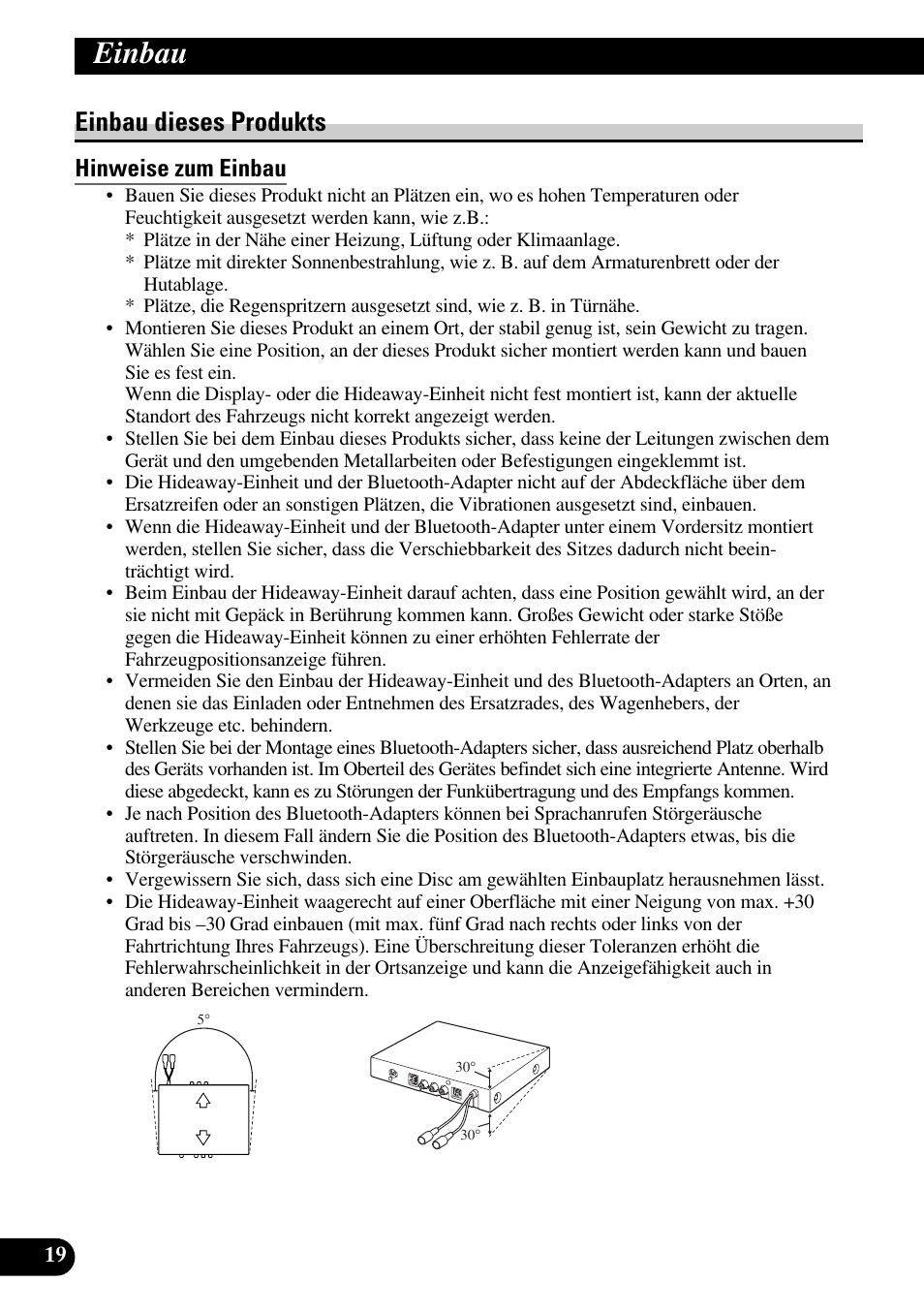 Einbau dieses produkts, Hinweise zum einbau, Einbau | Pioneer AVIC-X1BT User Manual | Page 84 / 194