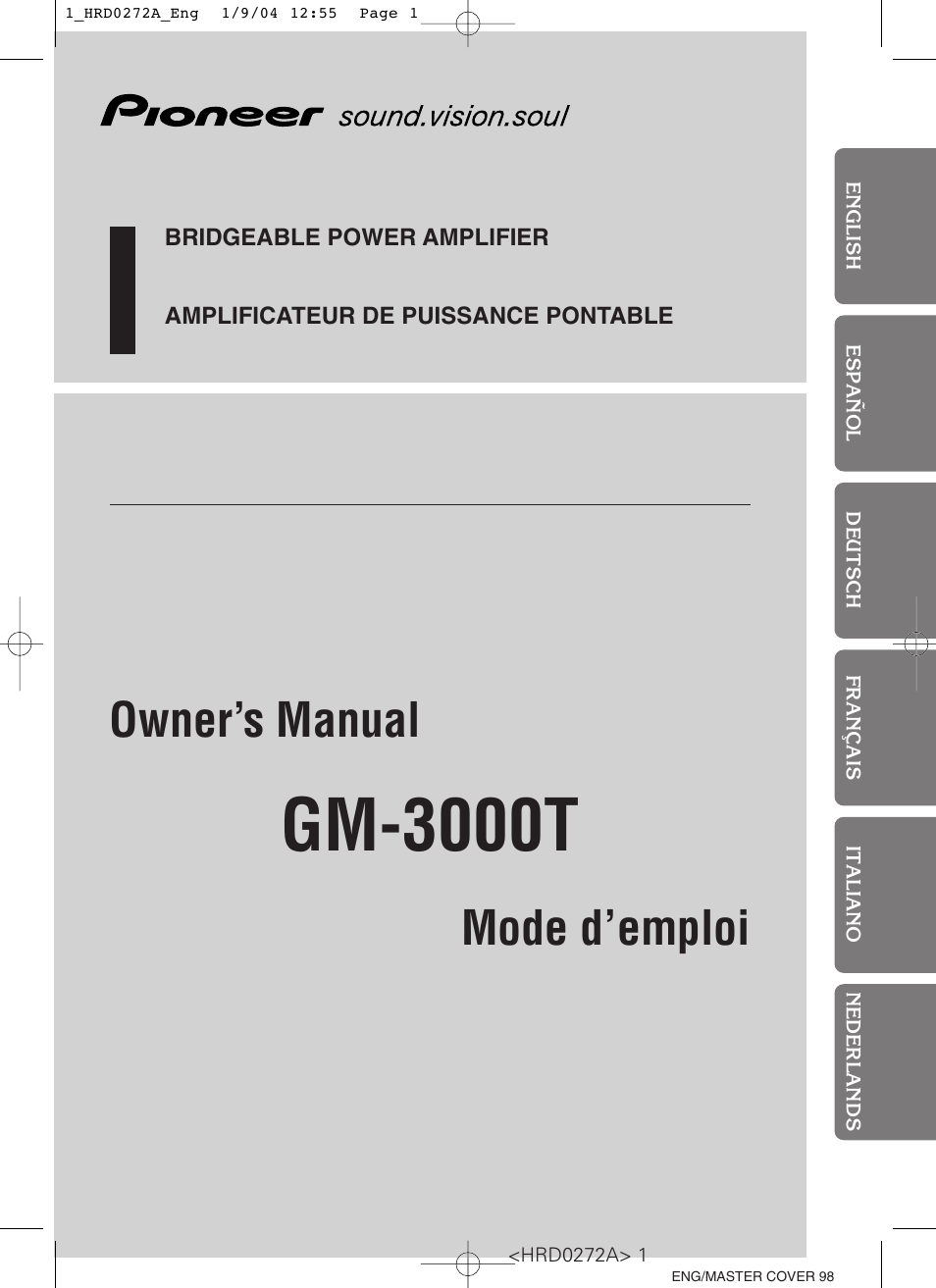 Pioneer GM-3000T User Manual | 73 pages