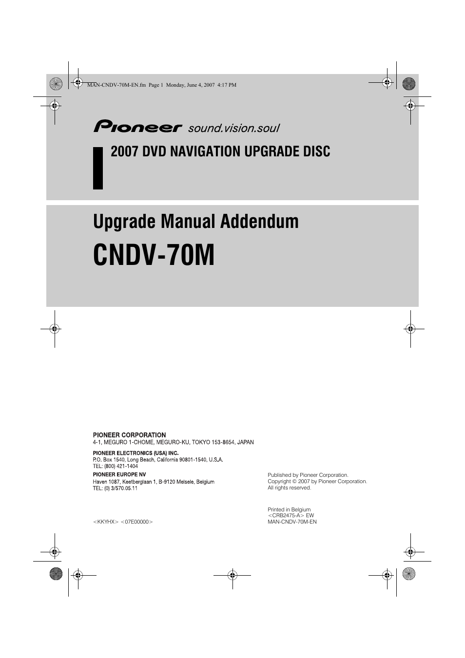 Pioneer CNDV-70M User Manual | 14 pages