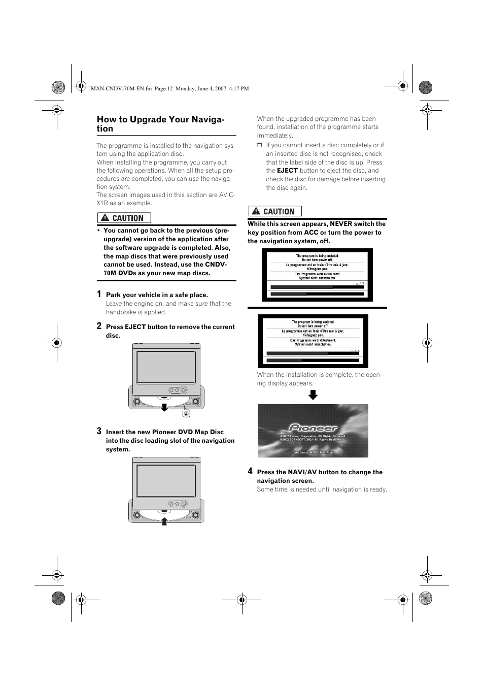 Pioneer CNDV-70M User Manual | Page 12 / 14