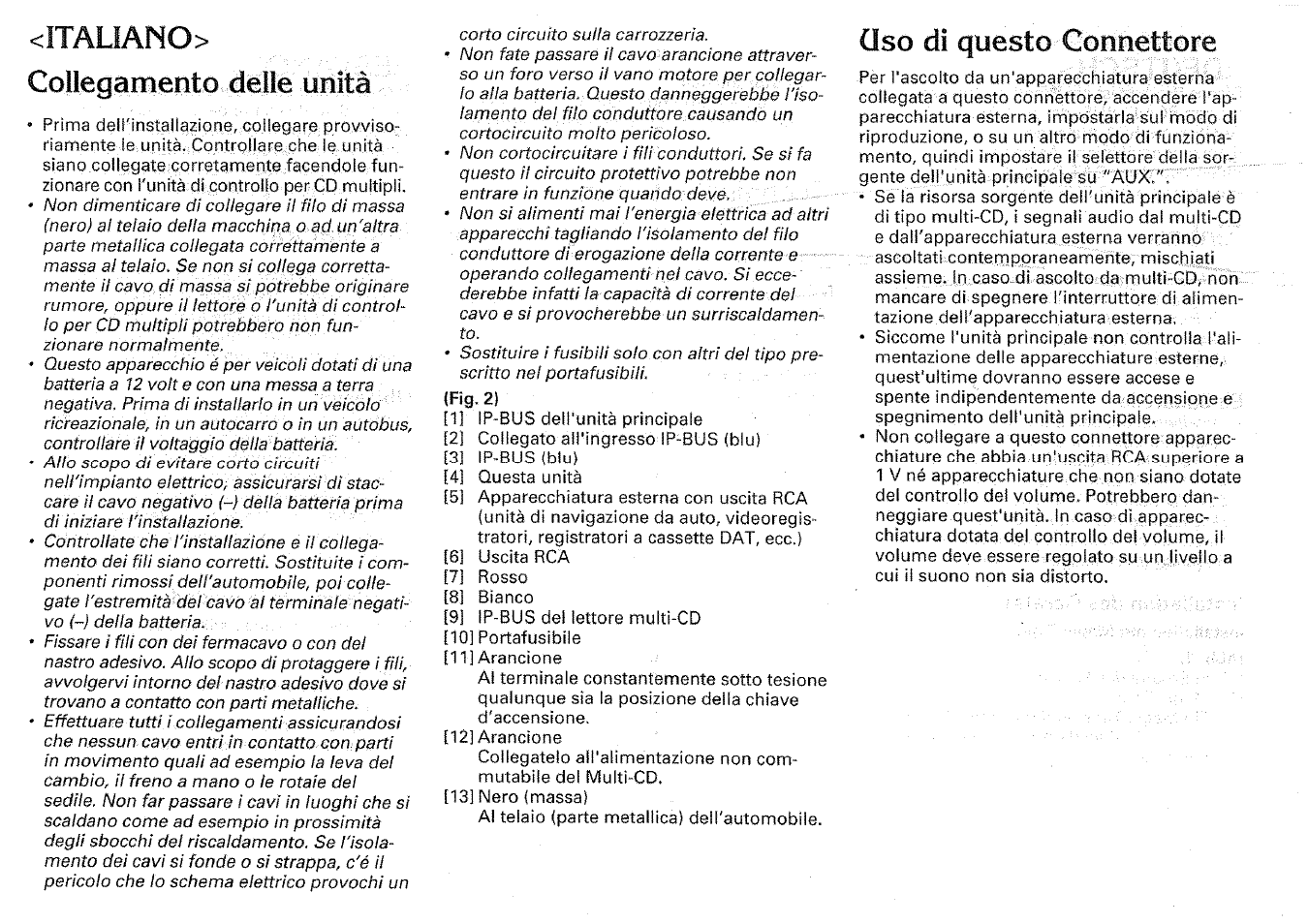 Collegamento delle unità, Itauano, Oso di questo connettore | Pioneer CD-RB20 User Manual | Page 11 / 12
