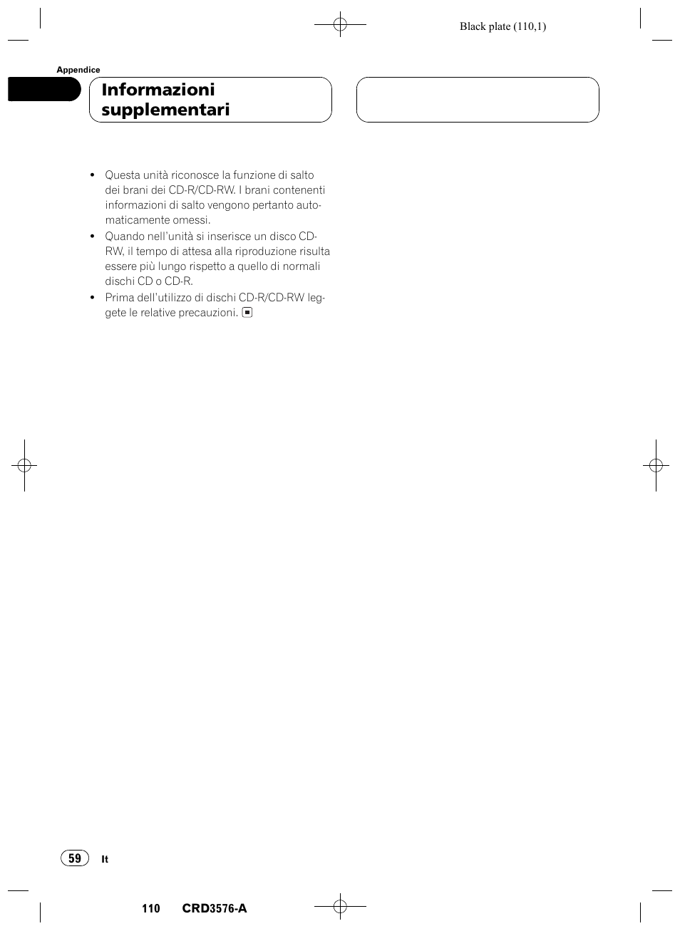 Informazioni supplementari | Pioneer FH-P4100R User Manual | Page 110 / 168