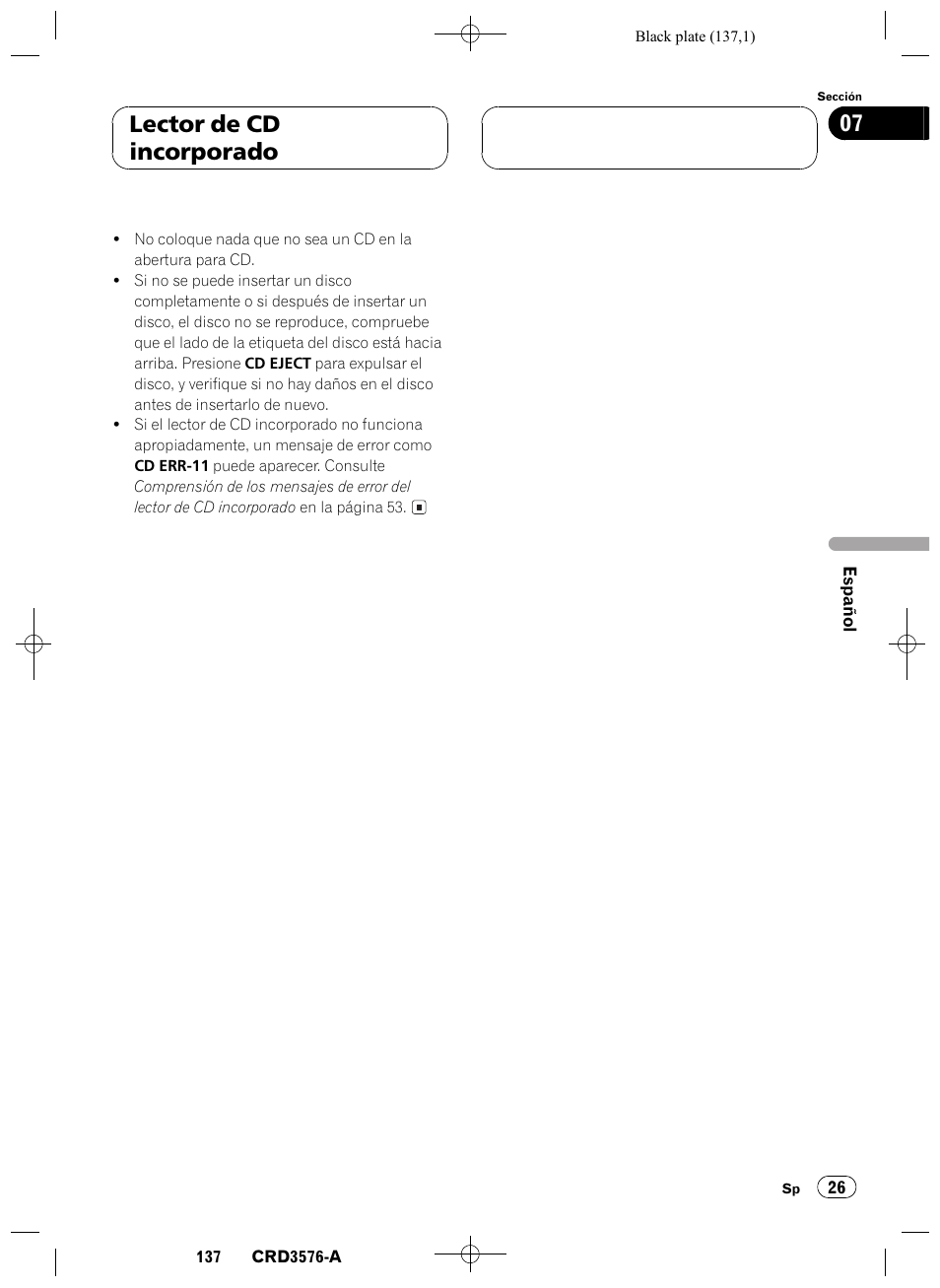 Lector de cd incorporado 07 | Pioneer FH-P4100R User Manual | Page 137 / 168