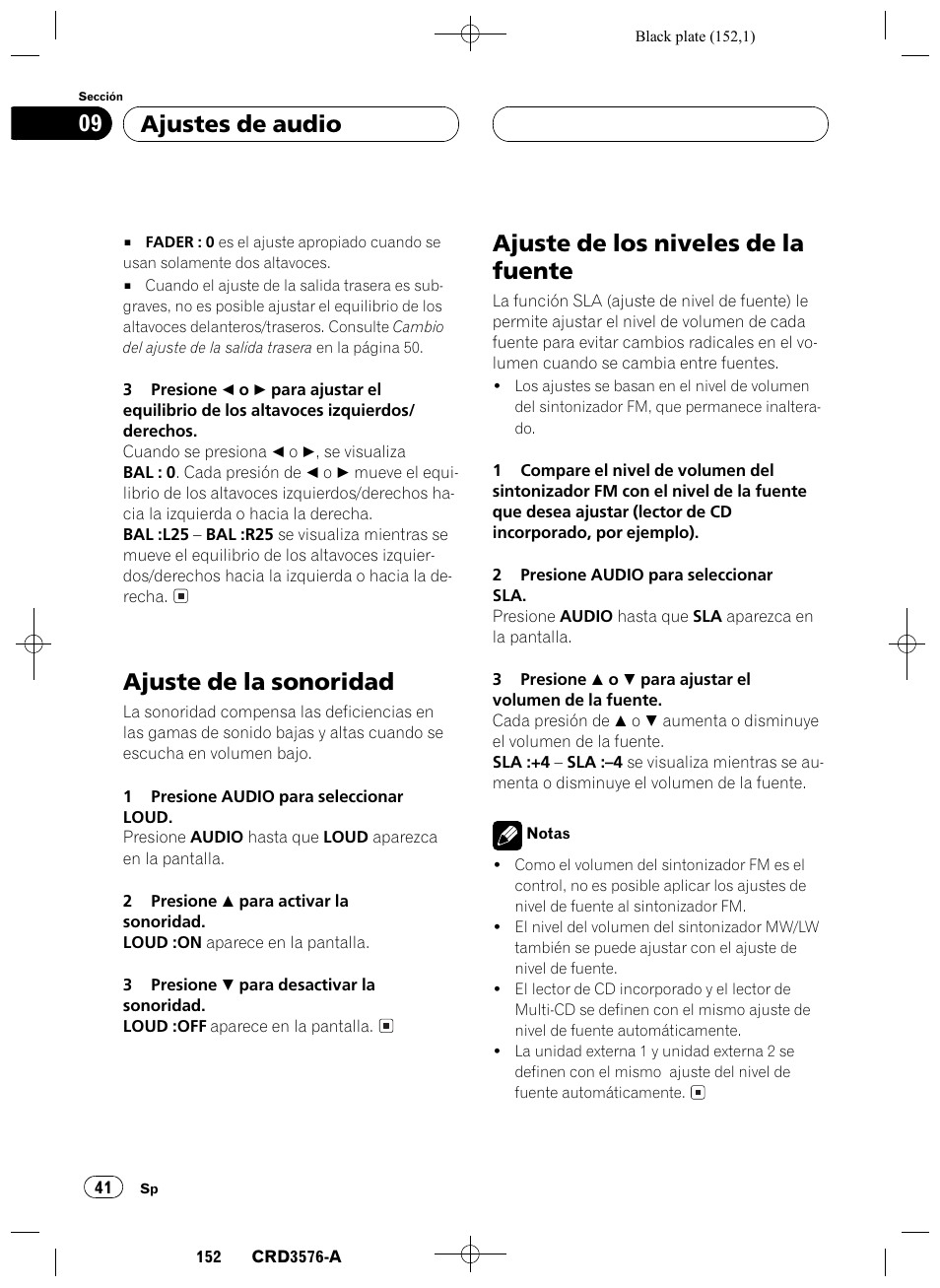 Ajuste de la sonoridad 41, Ajuste de los niveles de la fuente 41, Ajuste de la sonoridad | Ajuste de los niveles de la fuente, Ajustes de audio 09 | Pioneer FH-P4100R User Manual | Page 152 / 168