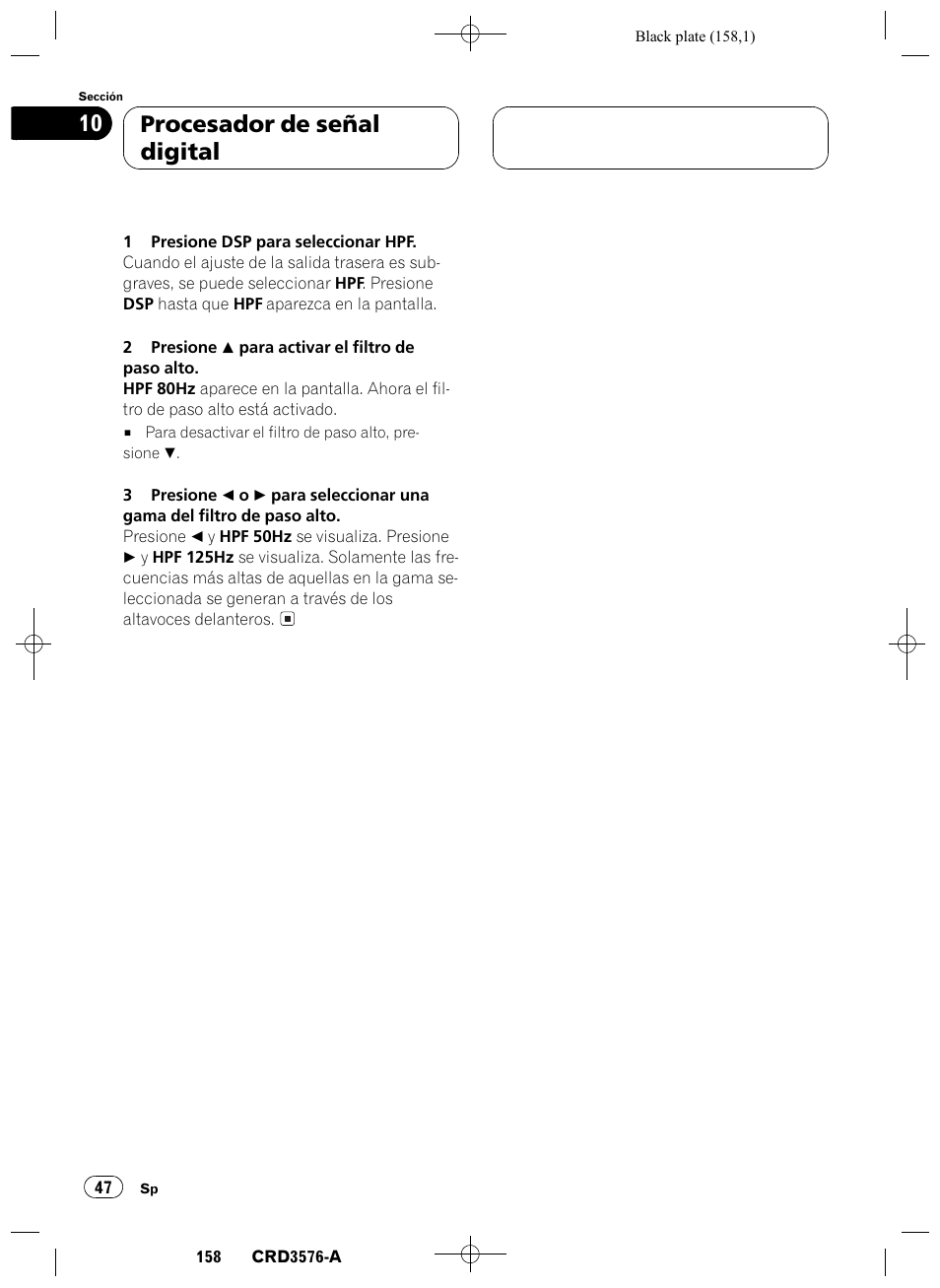 Procesador de señal digital 10 | Pioneer FH-P4100R User Manual | Page 158 / 168