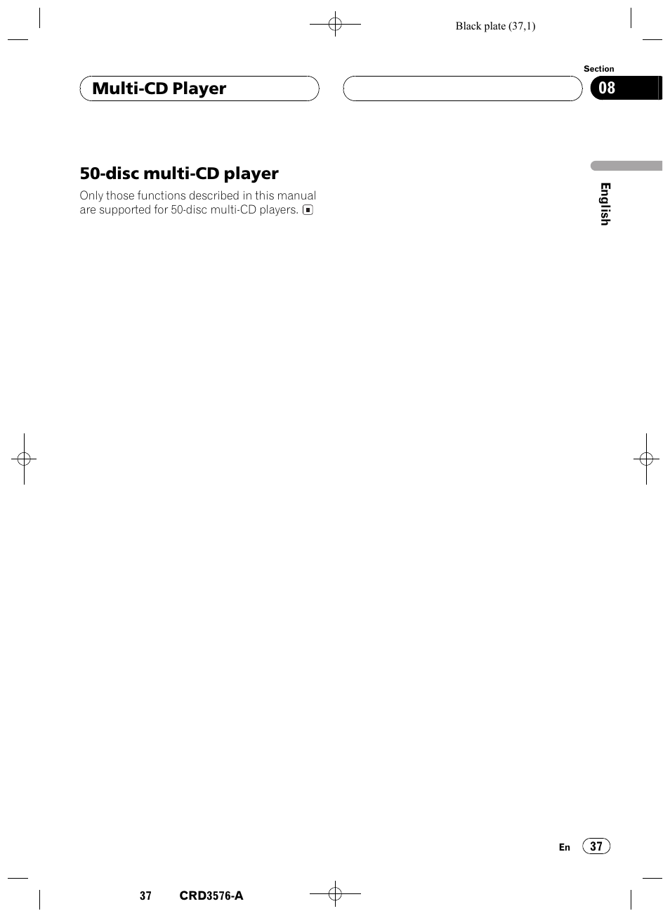 Disc multi-cd player 37, Disc multi-cd player, Multi-cd player 08 | Pioneer FH-P4100R User Manual | Page 37 / 168