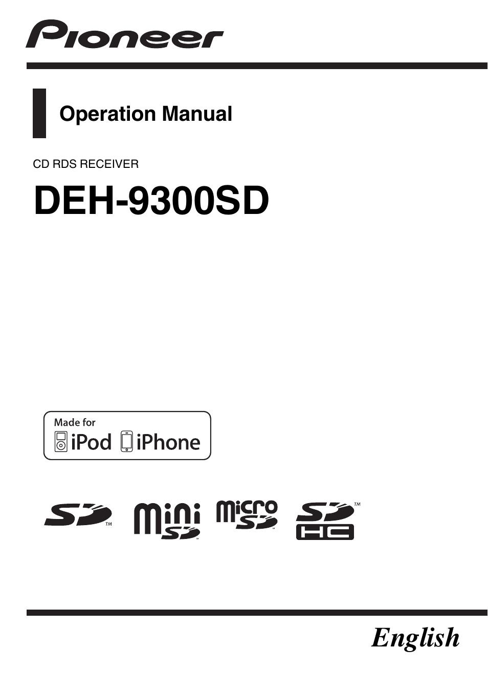 Pioneer DEH-9300SD User Manual | 28 pages