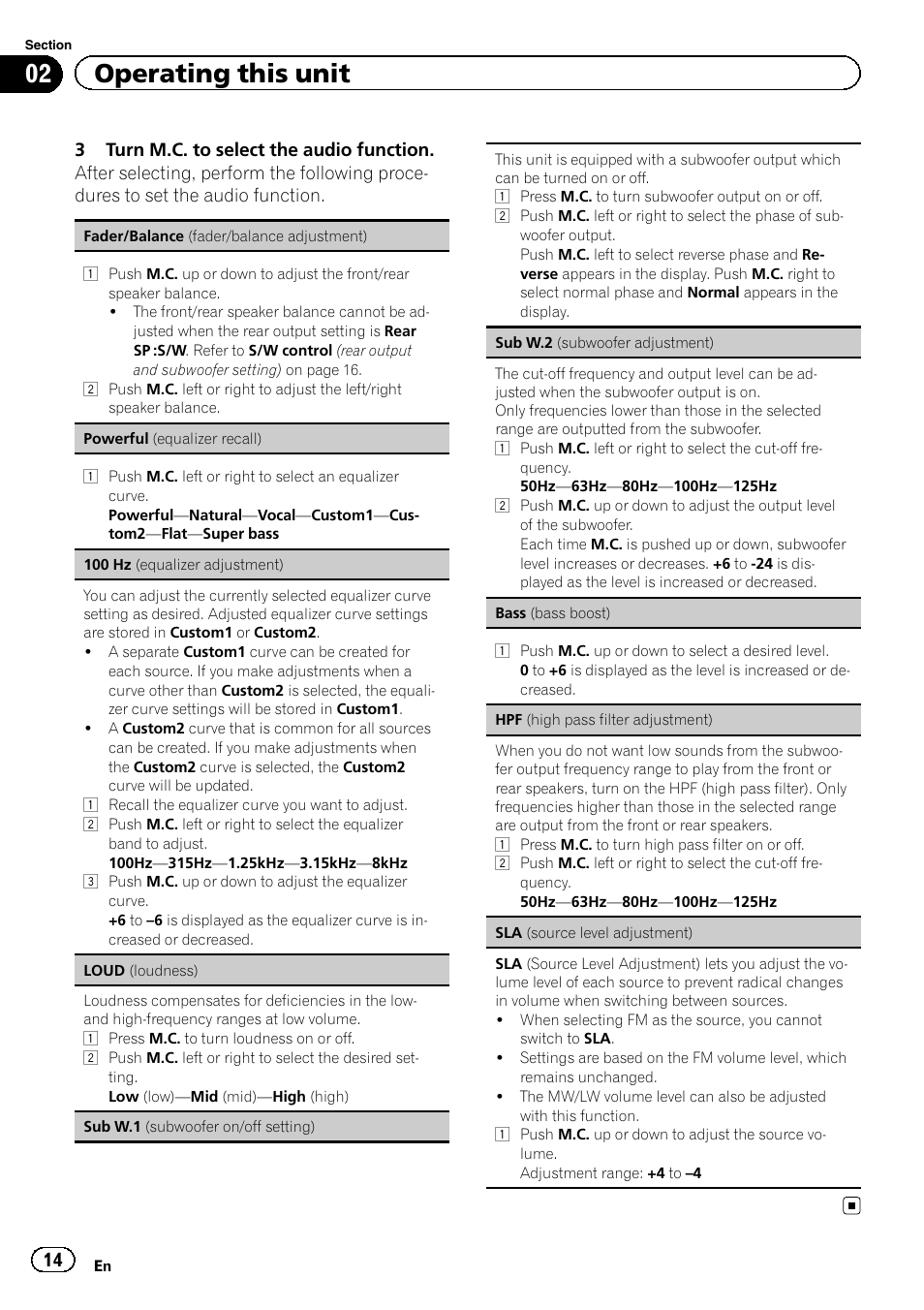 02 operating this unit | Pioneer DEH-9300SD User Manual | Page 14 / 28