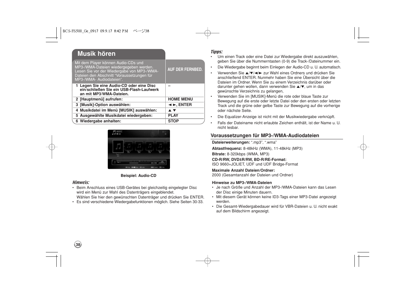 Musik hören | Pioneer BCS-FS500 User Manual | Page 134 / 304