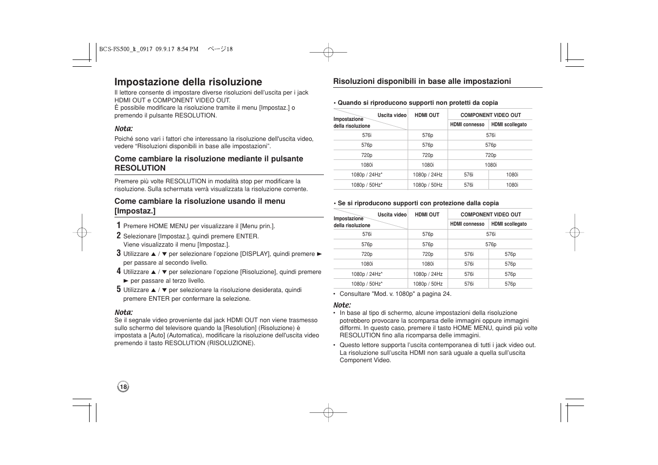 Impostazione della risoluzione -19, Impostazione della risoluzione | Pioneer BCS-FS500 User Manual | Page 162 / 304