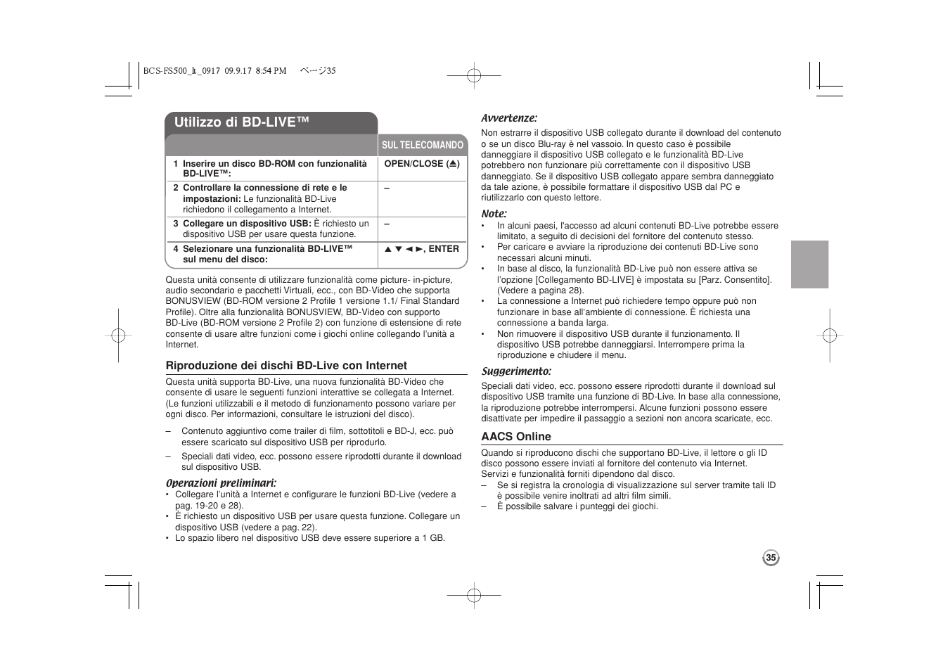 Utilizzo di bd-live™ -36, Utilizzo di bd-live | Pioneer BCS-FS500 User Manual | Page 179 / 304