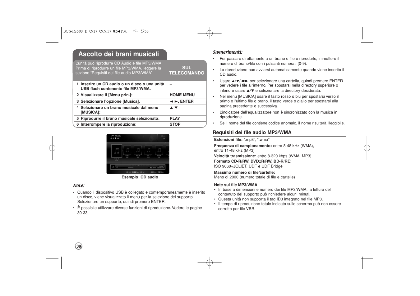 Ascolto dei brani musicali | Pioneer BCS-FS500 User Manual | Page 182 / 304