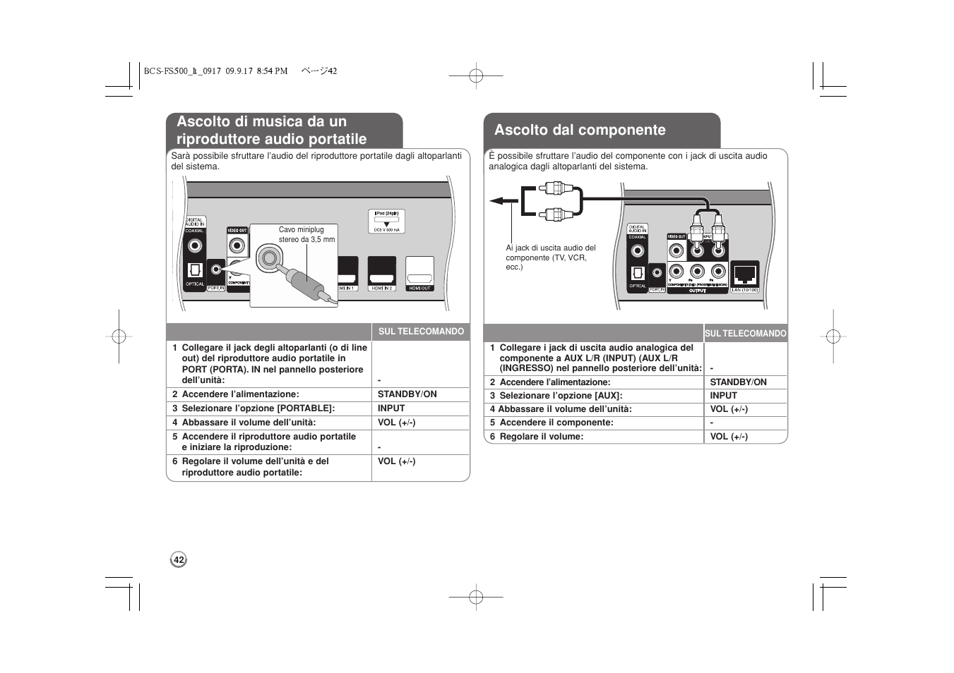 Ascolto dal componente | Pioneer BCS-FS500 User Manual | Page 186 / 304