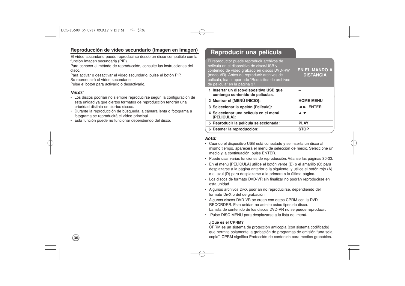 Reproducir una película -37, Reproducir una película | Pioneer BCS-FS500 User Manual | Page 276 / 304