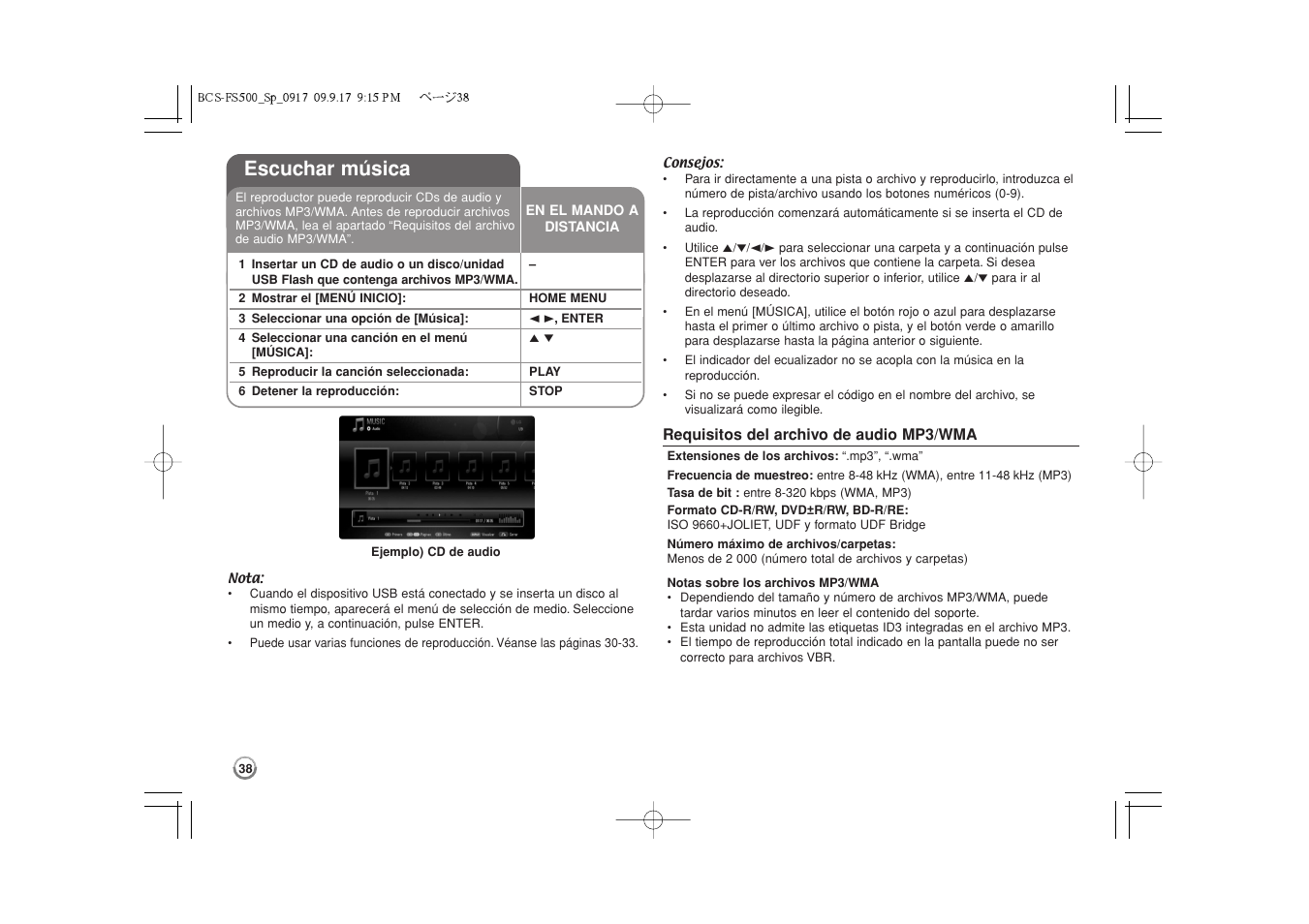 Escuchar música | Pioneer BCS-FS500 User Manual | Page 278 / 304