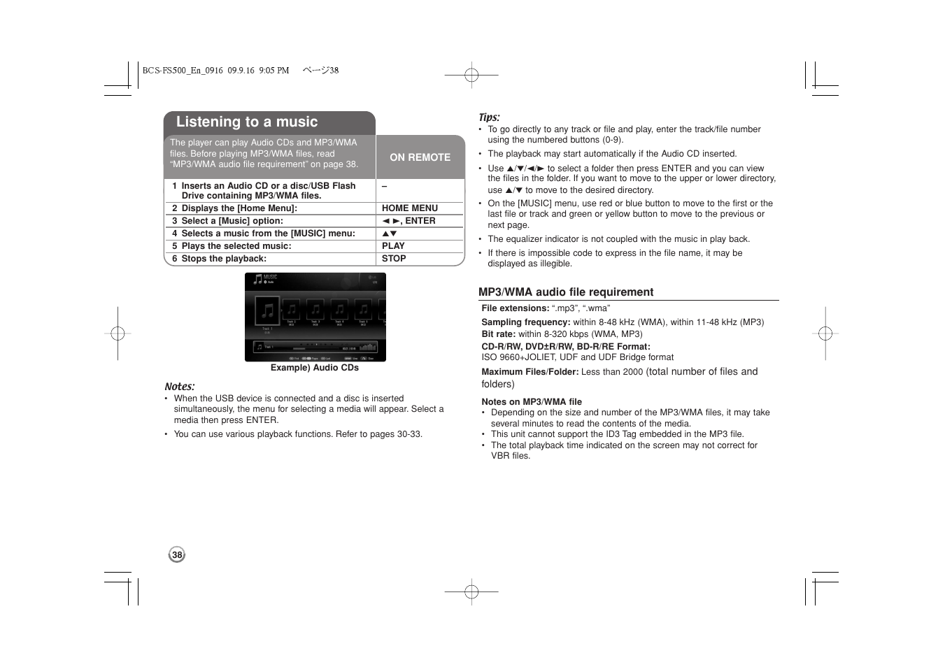 Listening to a music | Pioneer BCS-FS500 User Manual | Page 38 / 304