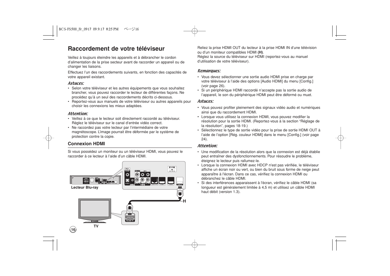 Raccordement de votre téléviseur -17, Raccordement de votre téléviseur | Pioneer BCS-FS500 User Manual | Page 64 / 304