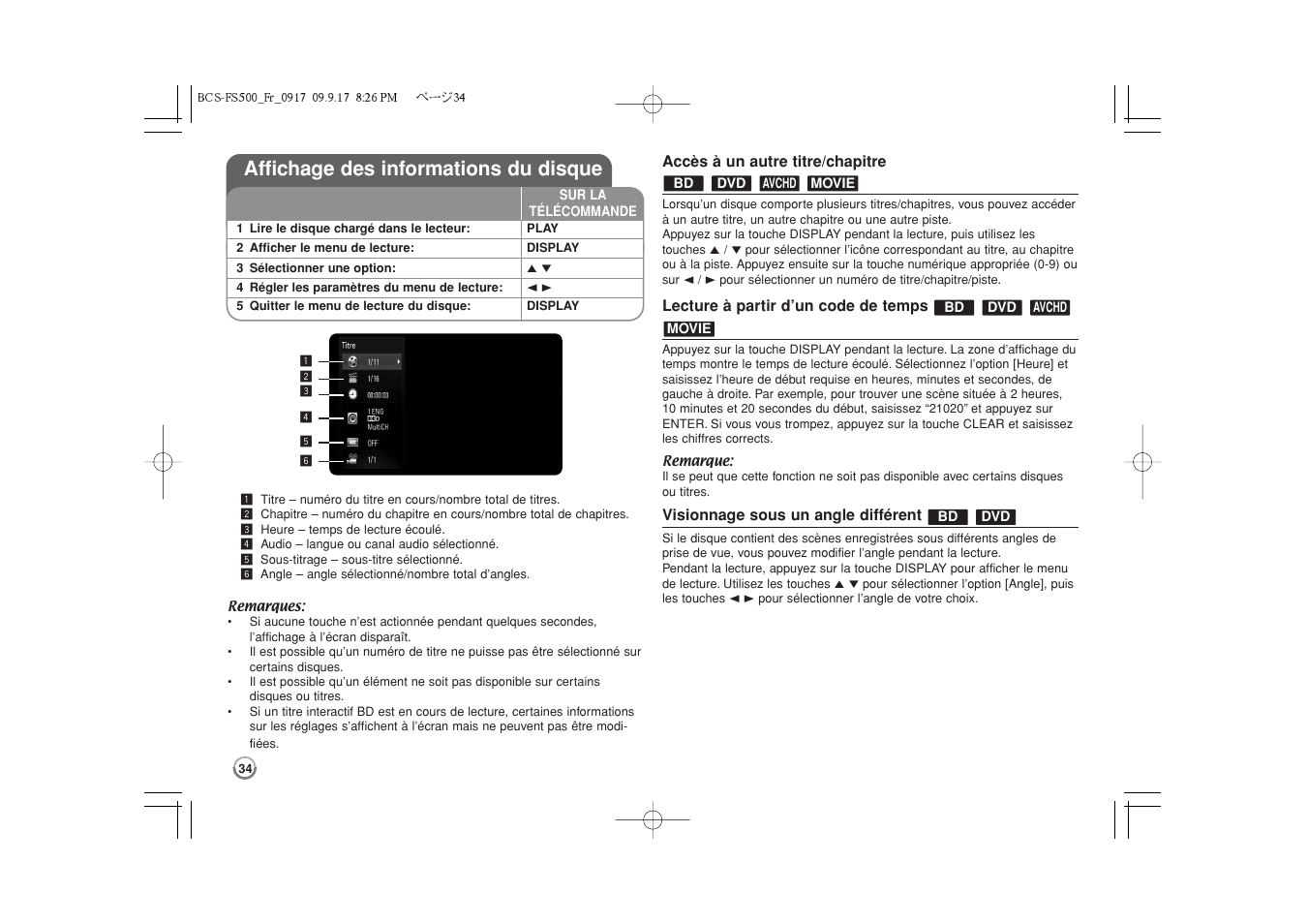 Affichage des informations du disque | Pioneer BCS-FS500 User Manual | Page 82 / 304