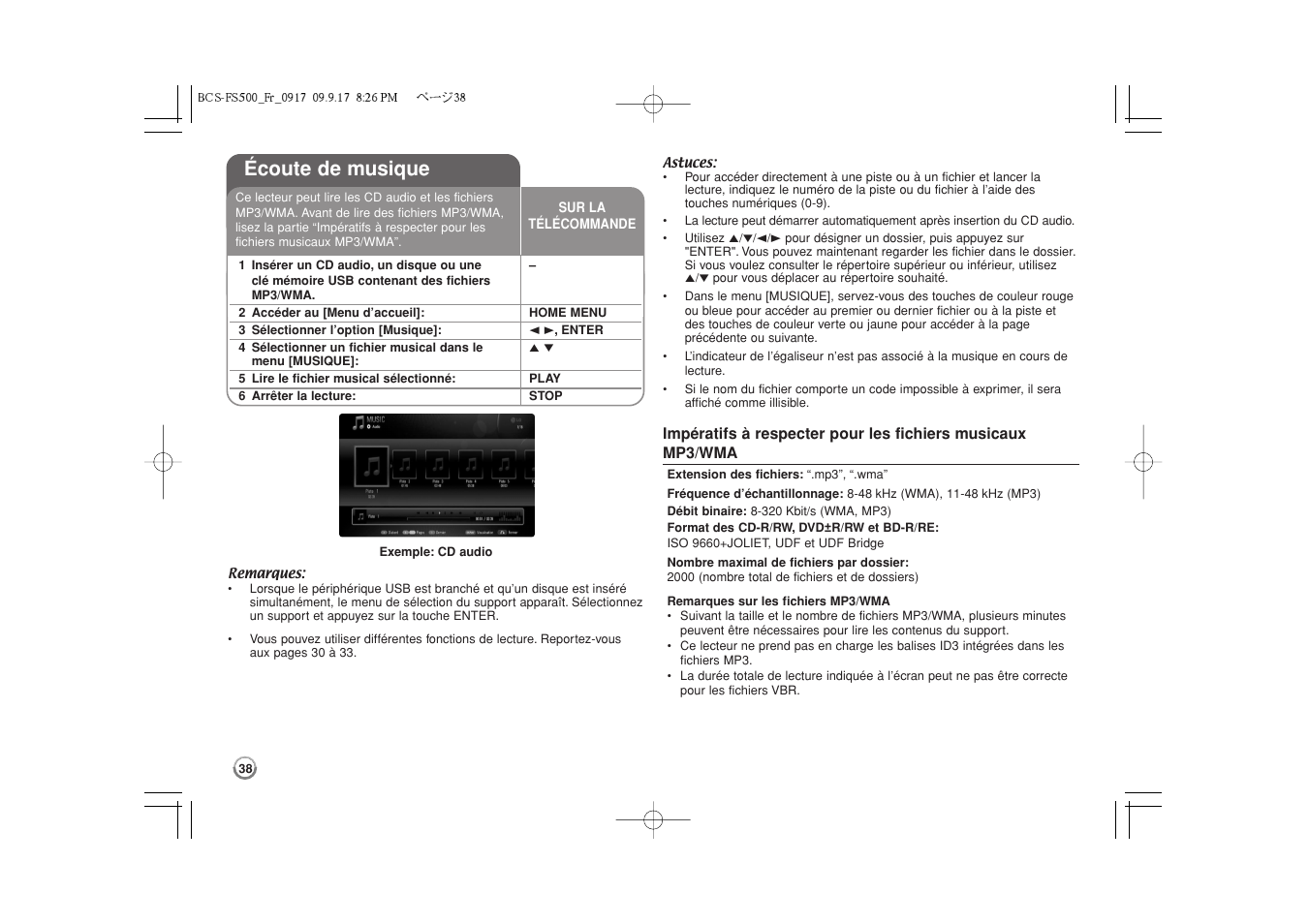 Écoute de musique | Pioneer BCS-FS500 User Manual | Page 86 / 304