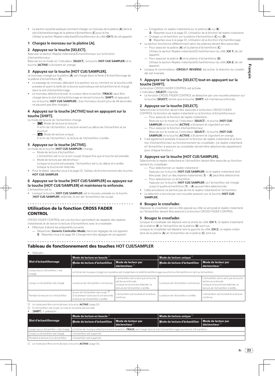 Utilisation de la fonction cross fader control | Pioneer DJM-T1 User Manual | Page 55 / 100