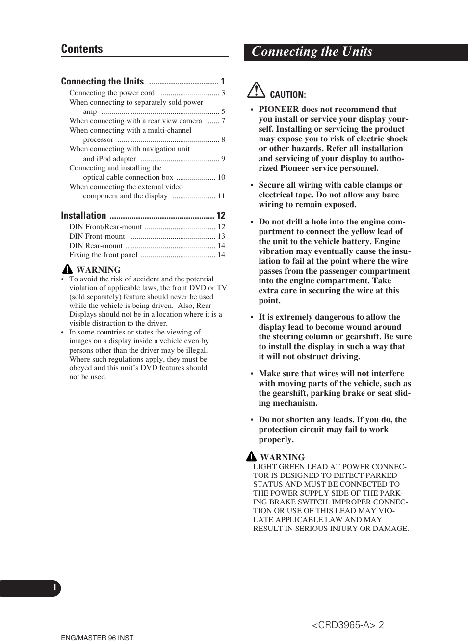 Pioneer AVH-P5700DVD User Manual | Page 2 / 86