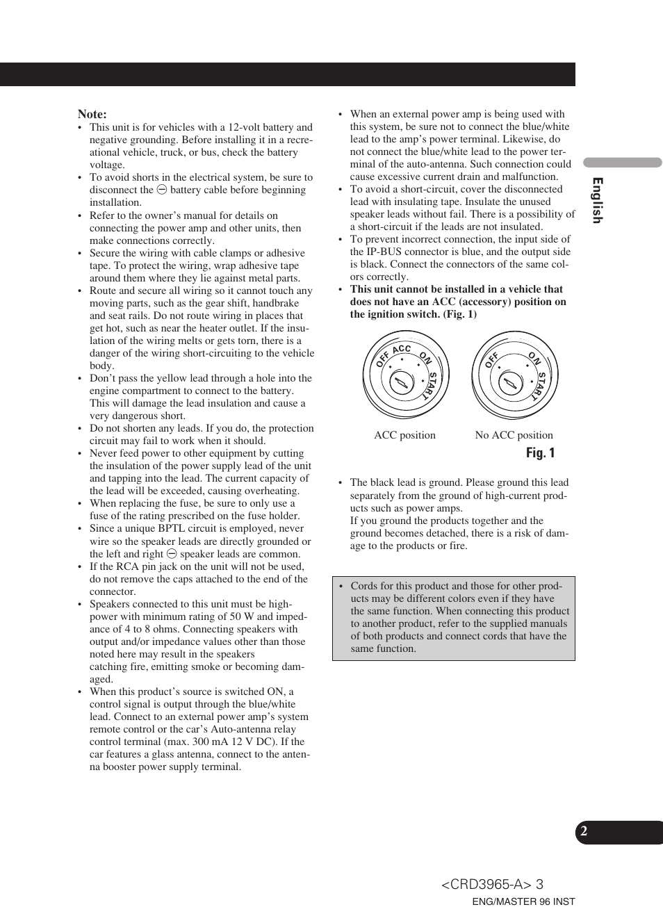 Fig. 1 | Pioneer AVH-P5700DVD User Manual | Page 3 / 86