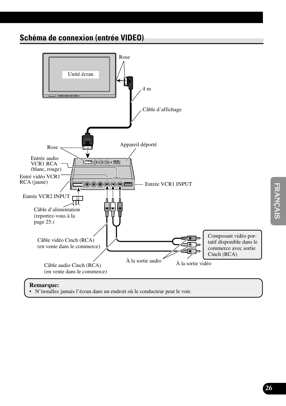 Schéma de connexion (entrée video) | Pioneer AVD-W1100V User Manual | Page 123 / 226