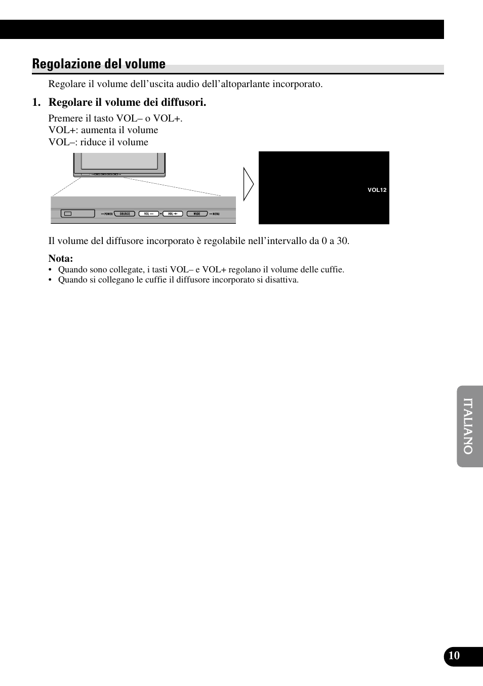 Regolazione del volume | Pioneer AVD-W1100V User Manual | Page 139 / 226