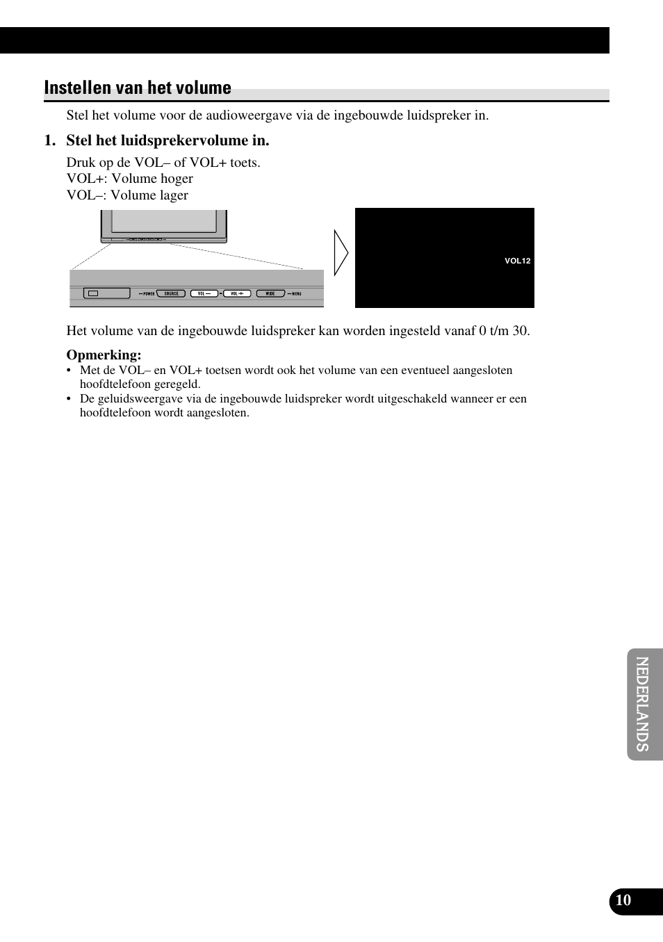 Instellen van het volume | Pioneer AVD-W1100V User Manual | Page 171 / 226