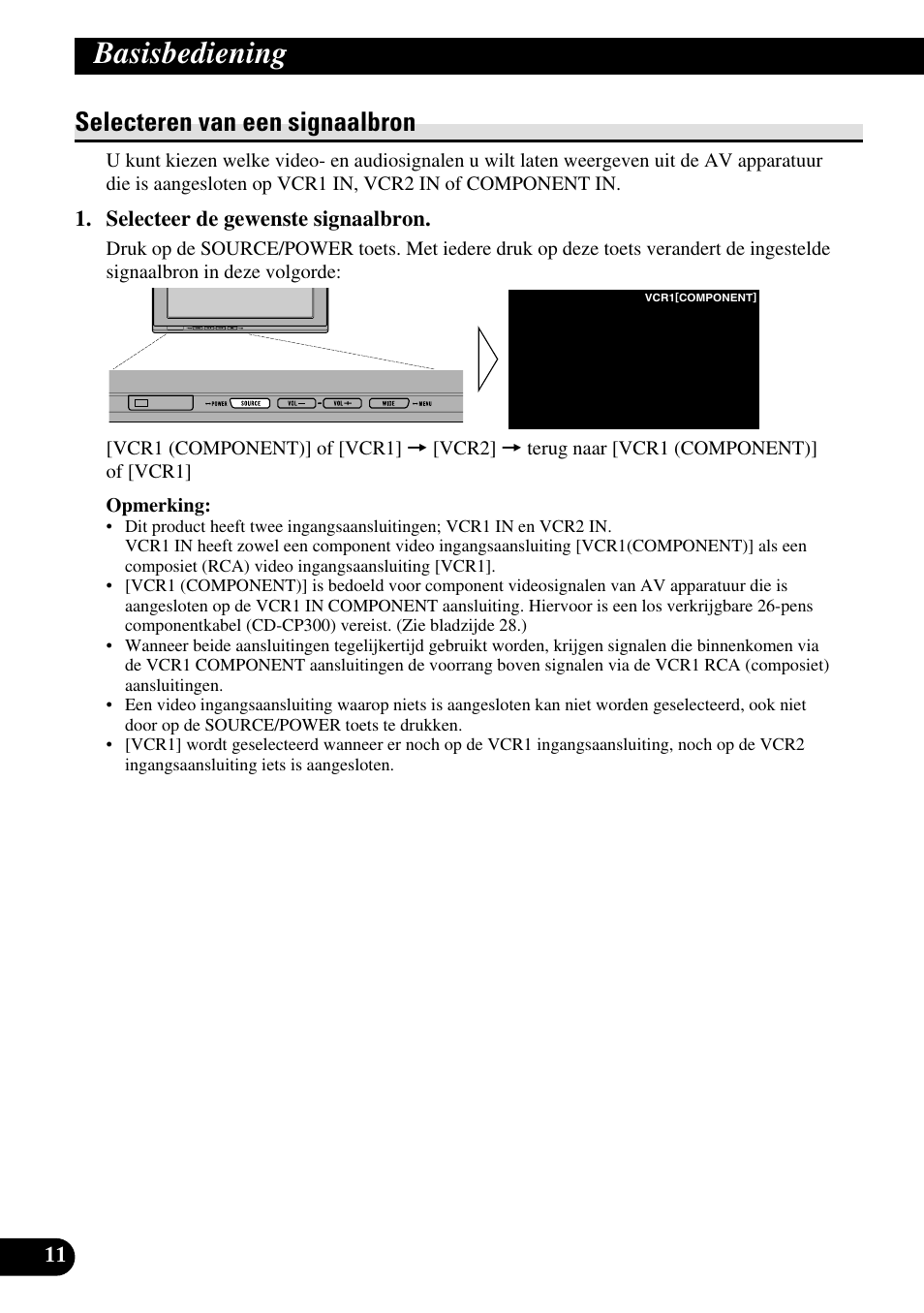 Selecteren van een signaalbron, Basisbediening | Pioneer AVD-W1100V User Manual | Page 172 / 226