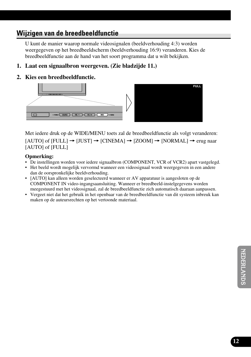 Wijzigen van de breedbeeldfunctie | Pioneer AVD-W1100V User Manual | Page 173 / 226