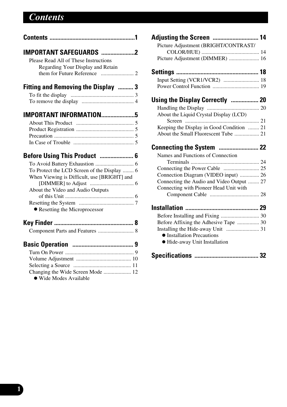 Pioneer AVD-W1100V User Manual | Page 2 / 226