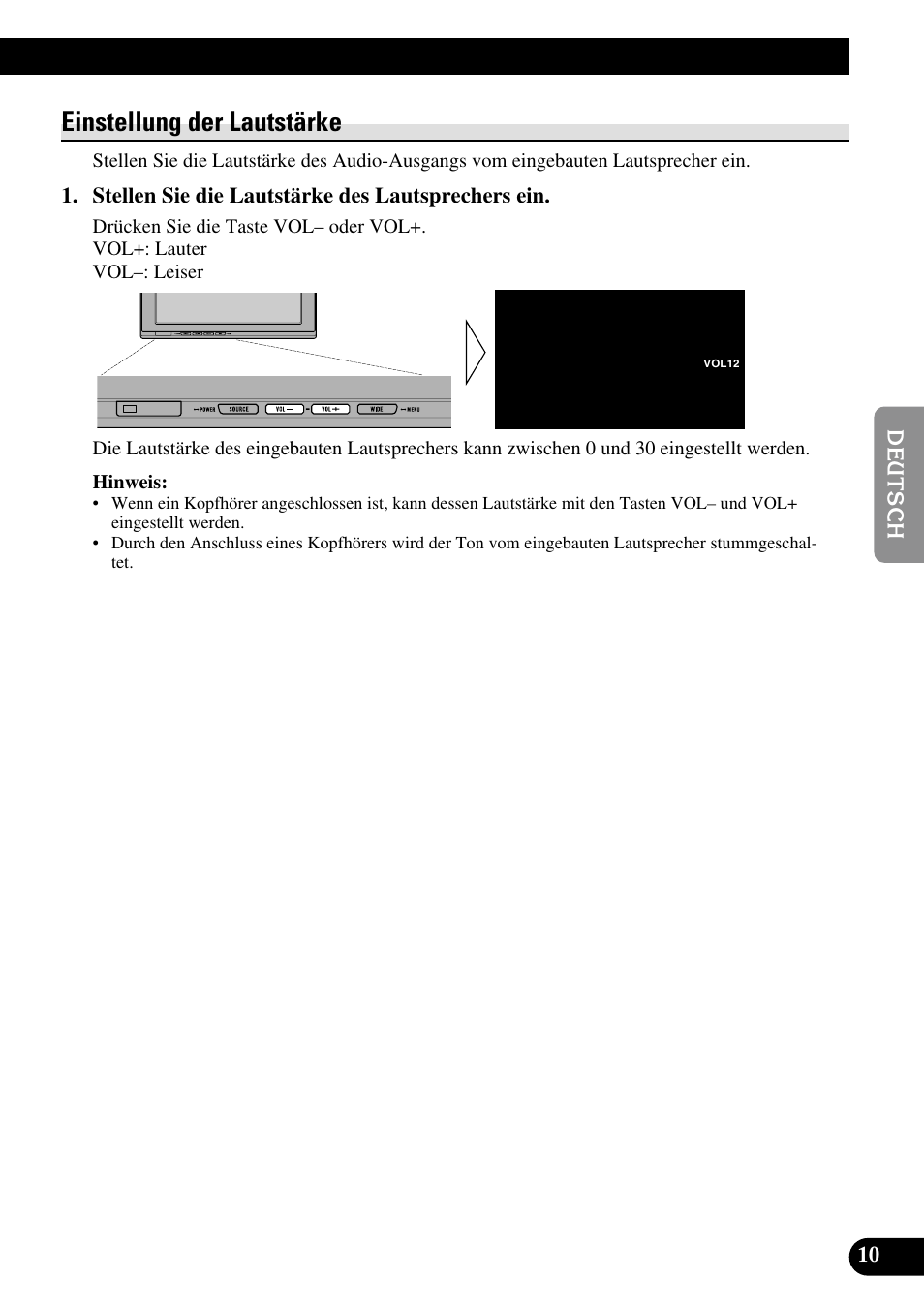 Einstellung der lautstärke | Pioneer AVD-W1100V User Manual | Page 75 / 226
