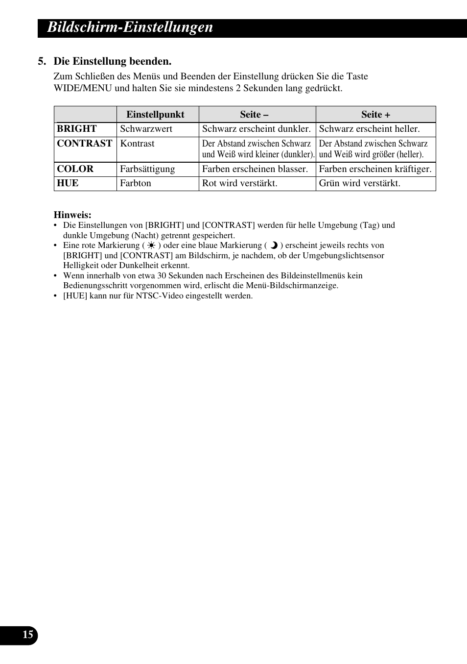 Bildschirm-einstellungen | Pioneer AVD-W1100V User Manual | Page 80 / 226