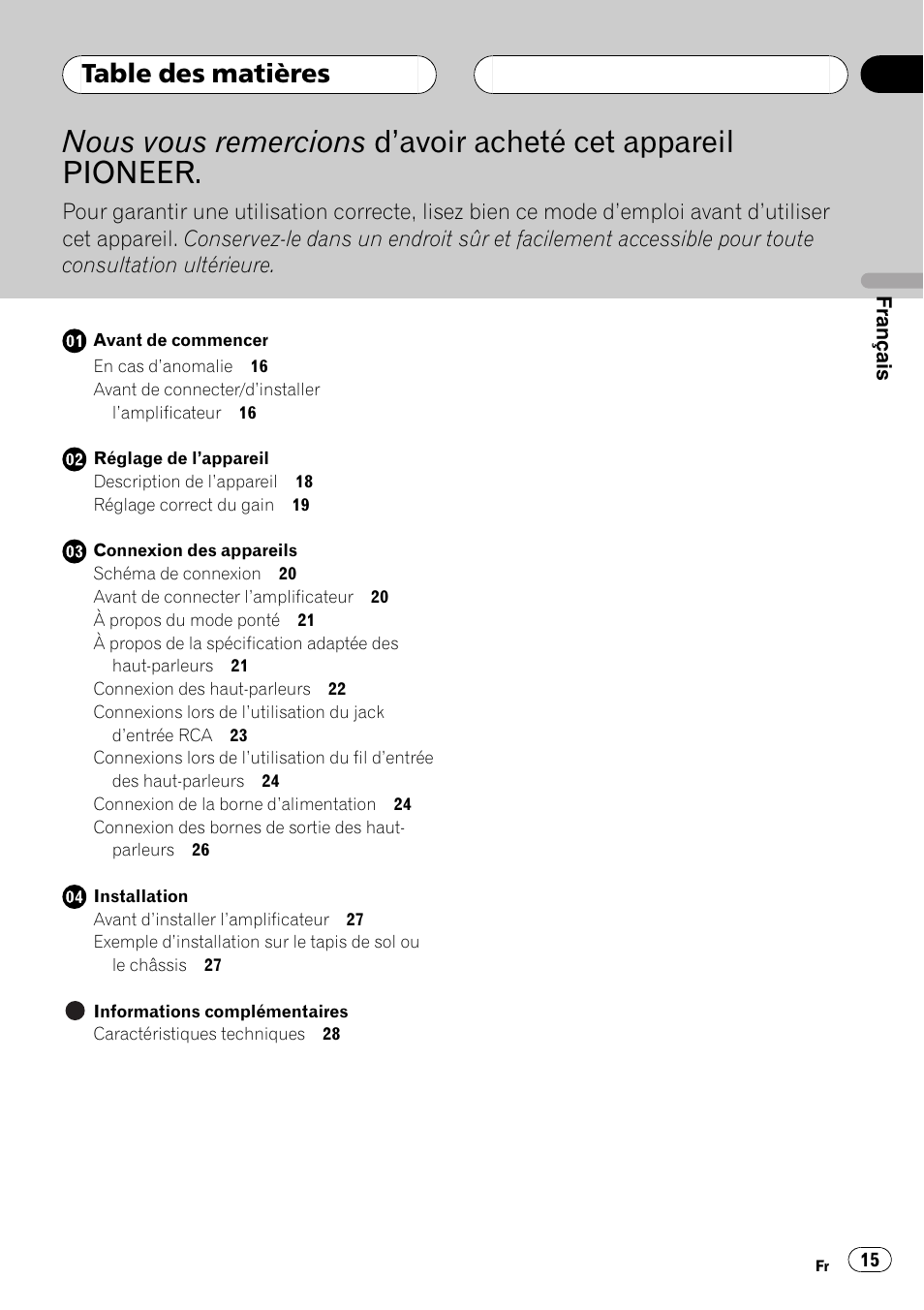 Pioneer GM-D9500F User Manual | Page 15 / 104