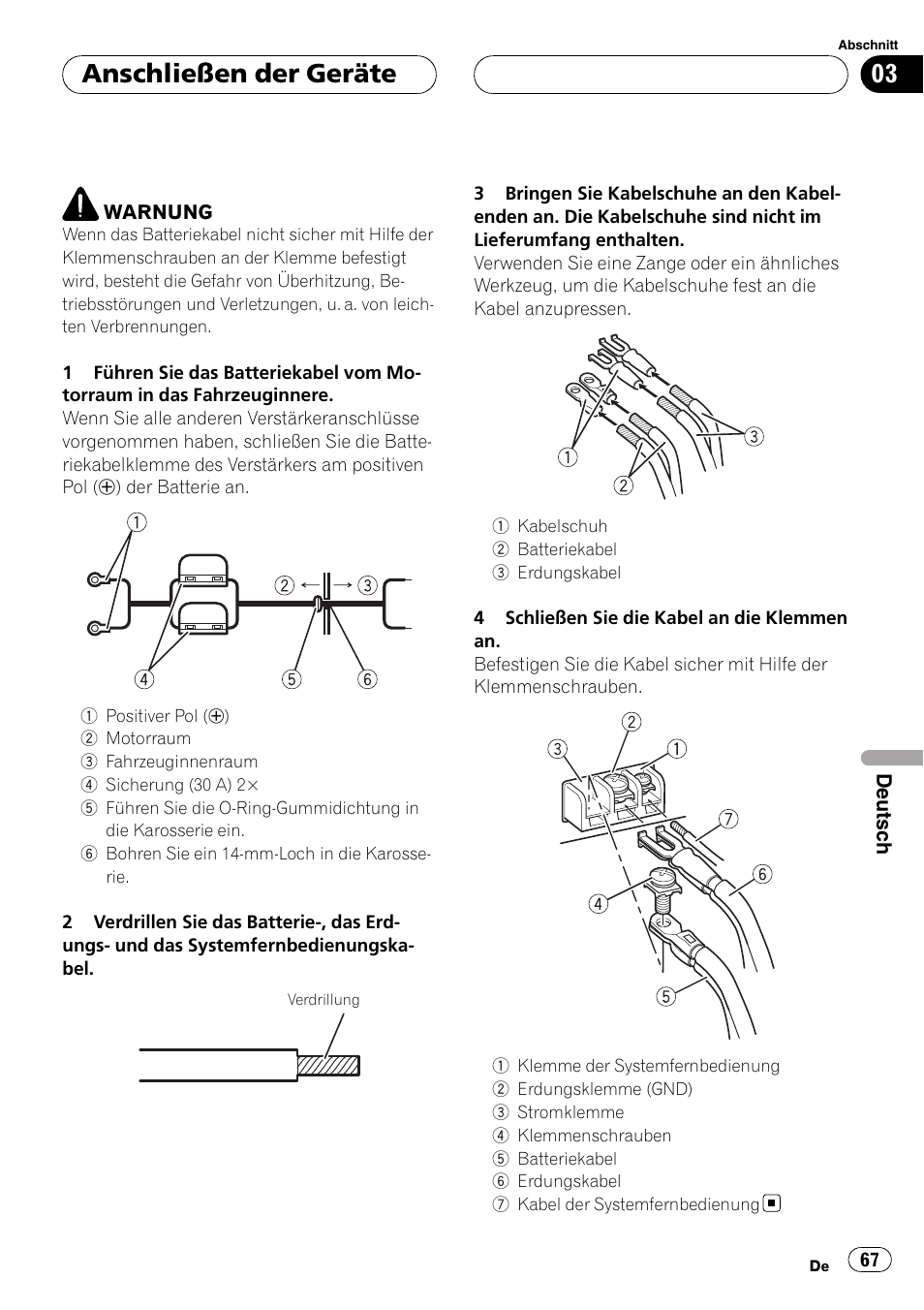 Anschließen der geräte | Pioneer GM-D9500F User Manual | Page 67 / 104