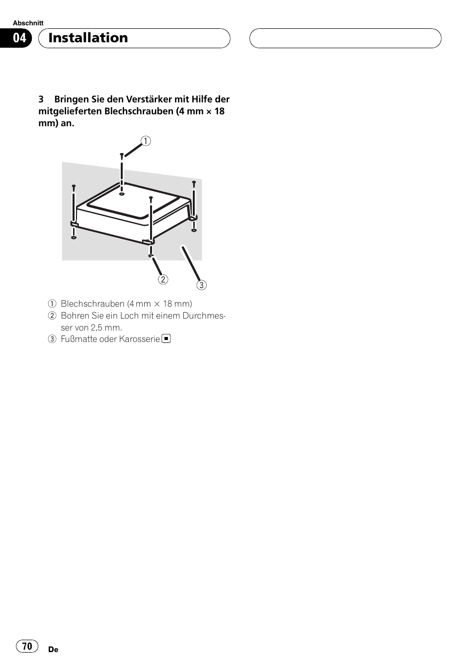 Installation | Pioneer GM-D9500F User Manual | Page 70 / 104