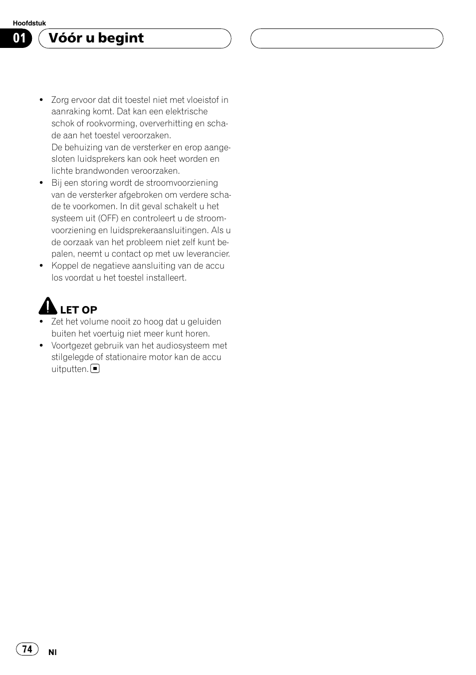 Vóór u begint | Pioneer GM-D9500F User Manual | Page 74 / 104