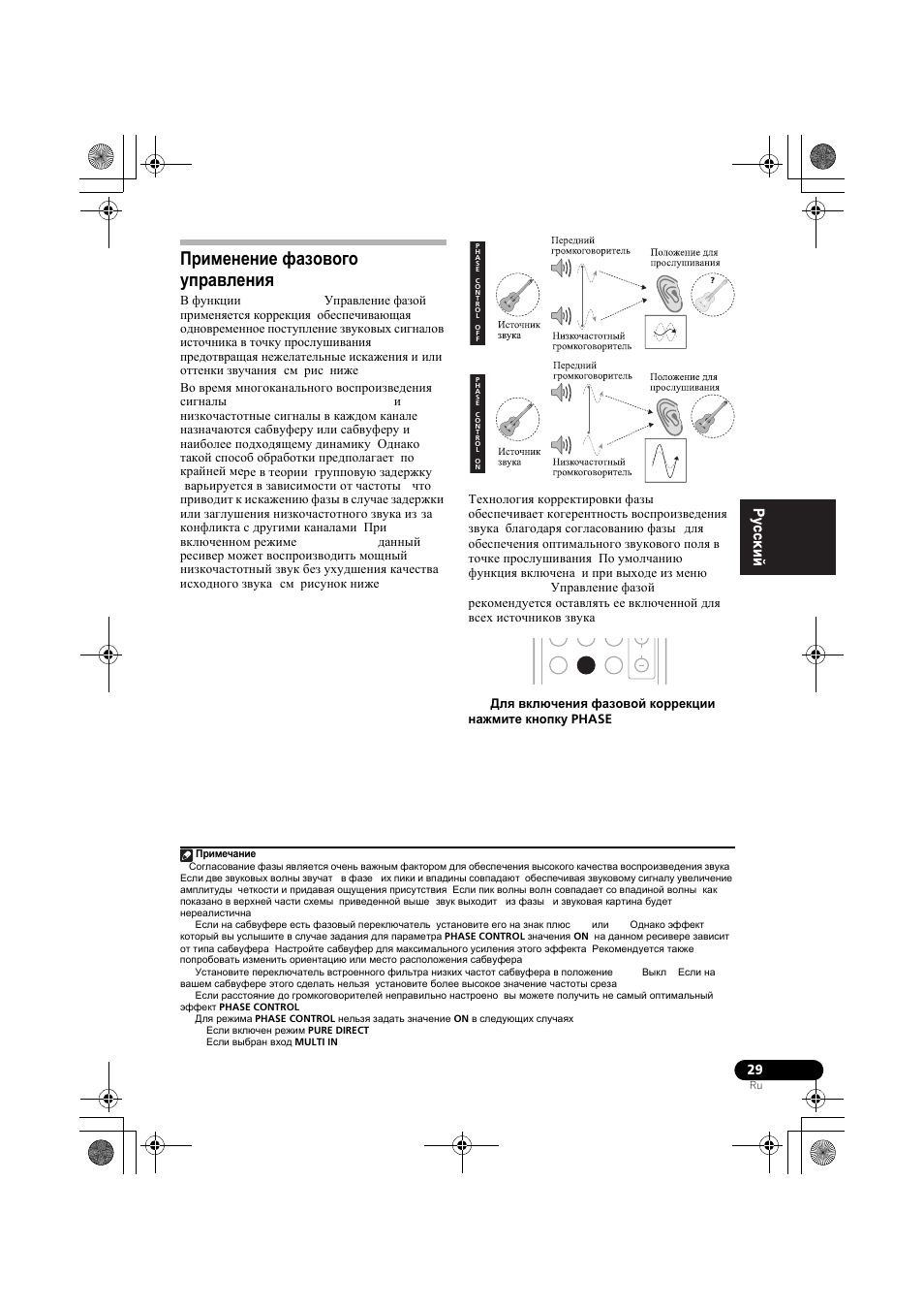 П²именение фазового уп²авлениш, Применение фазового управления | Pioneer VSX-519V-K User Manual | Page 121 / 140
