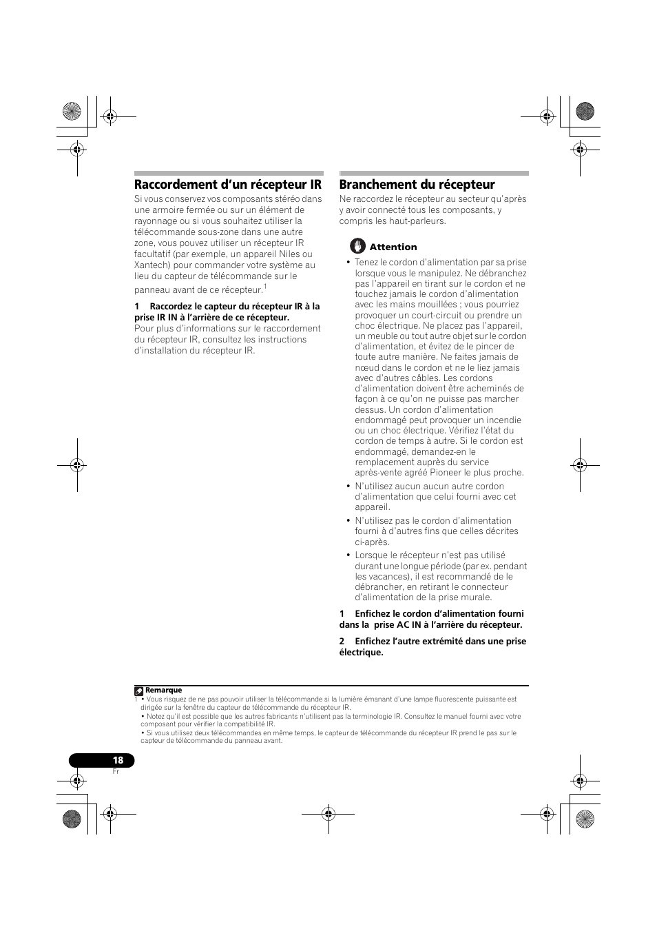 Raccordement d’un récepteur ir, Branchement du récepteur | Pioneer VSX-519V-K User Manual | Page 64 / 140