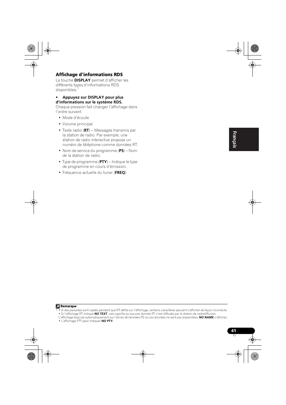 Affichage d’informations rds | Pioneer VSX-519V-K User Manual | Page 87 / 140