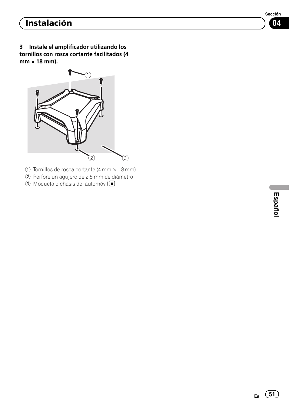 04 instalación | Pioneer GM-6500F User Manual | Page 51 / 96