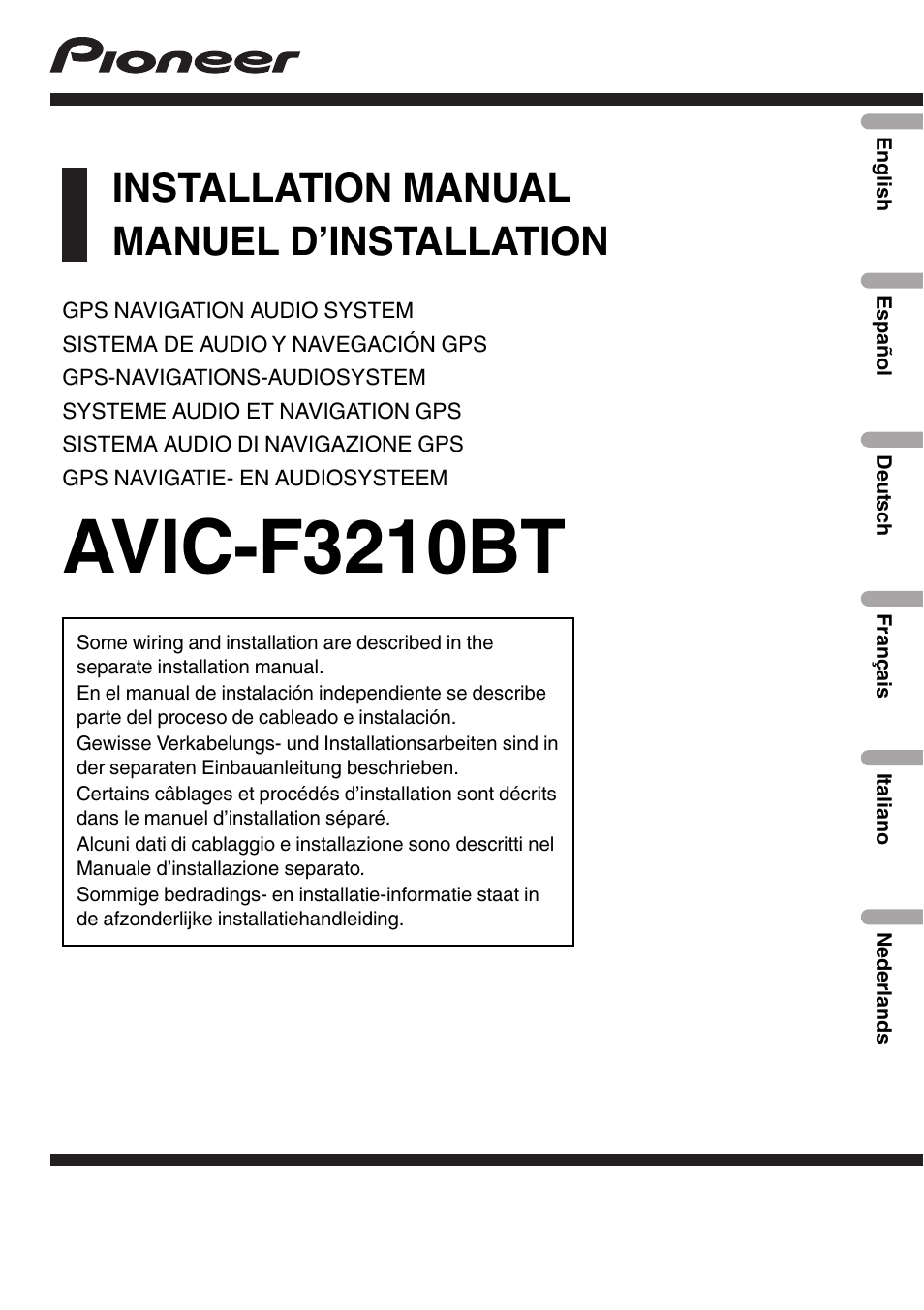 Pioneer AVIC-F3210BT User Manual | 120 pages