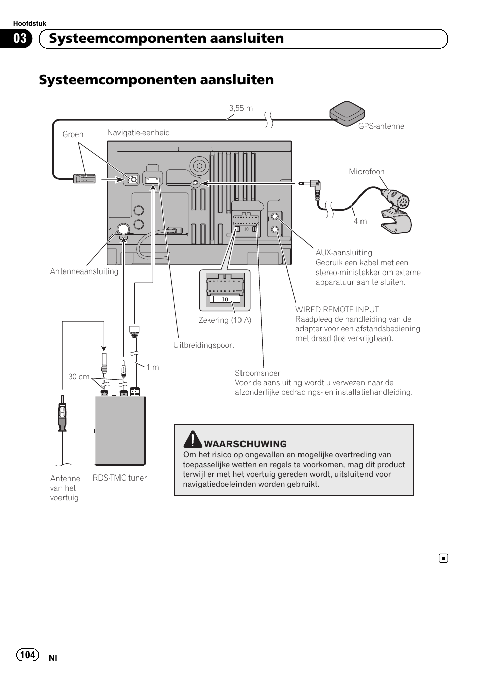 Systeemcomponenten aansluiten, 03 systeemcomponenten aansluiten | Pioneer AVIC-F3210BT User Manual | Page 104 / 120