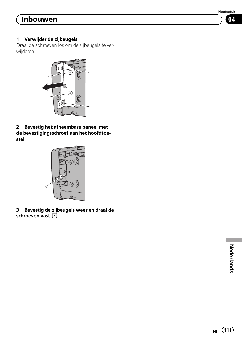 04 inbouwen | Pioneer AVIC-F3210BT User Manual | Page 111 / 120