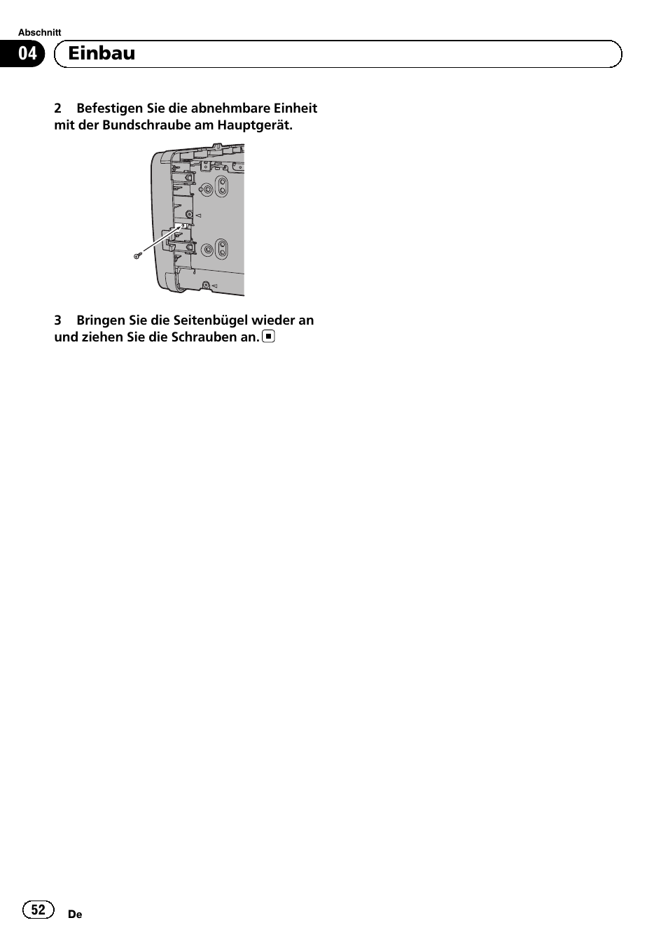 04 einbau | Pioneer AVIC-F3210BT User Manual | Page 52 / 120