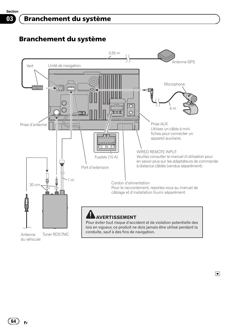 Branchement du système, 03 branchement du système | Pioneer AVIC-F3210BT User Manual | Page 64 / 120