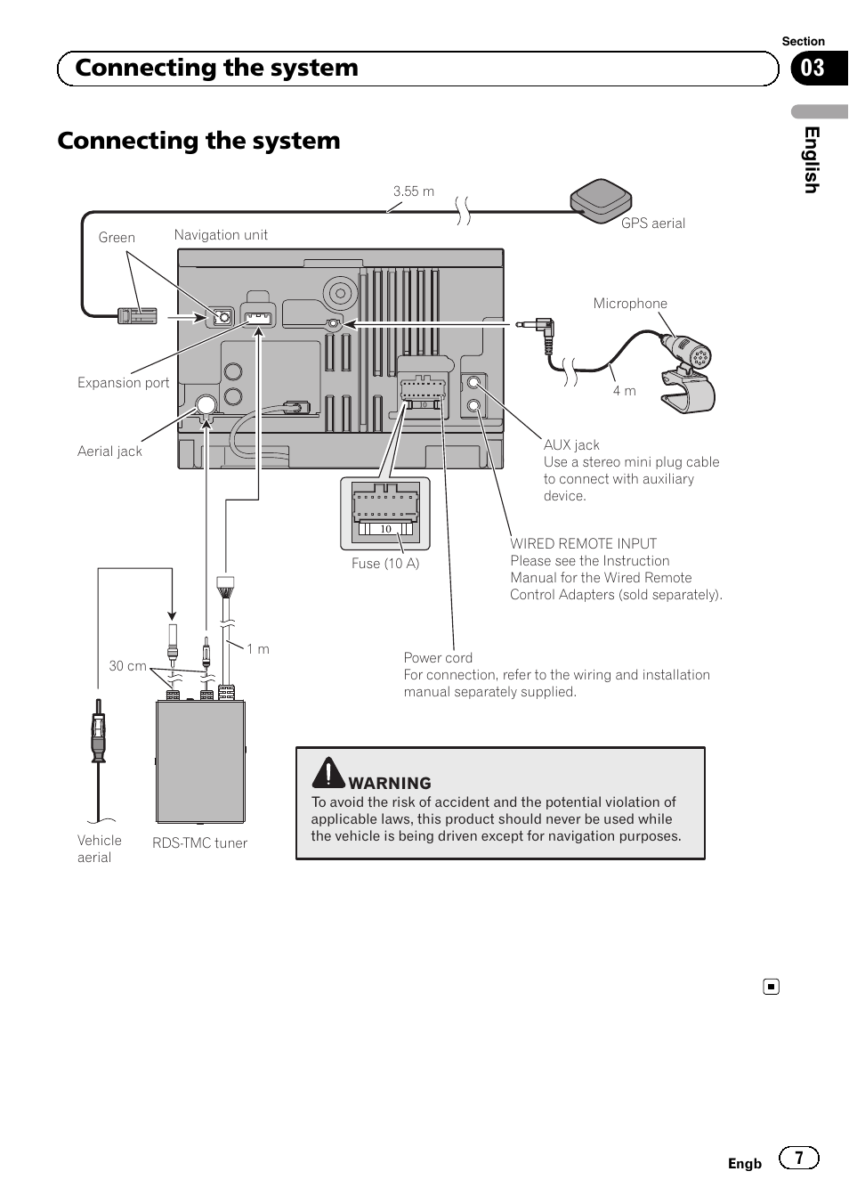Connecting the system, 03 connecting the system, English | Pioneer AVIC-F3210BT User Manual | Page 7 / 120