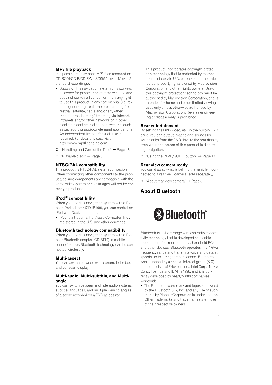 About bluetooth | Pioneer AVIC-X1BT User Manual | Page 9 / 26