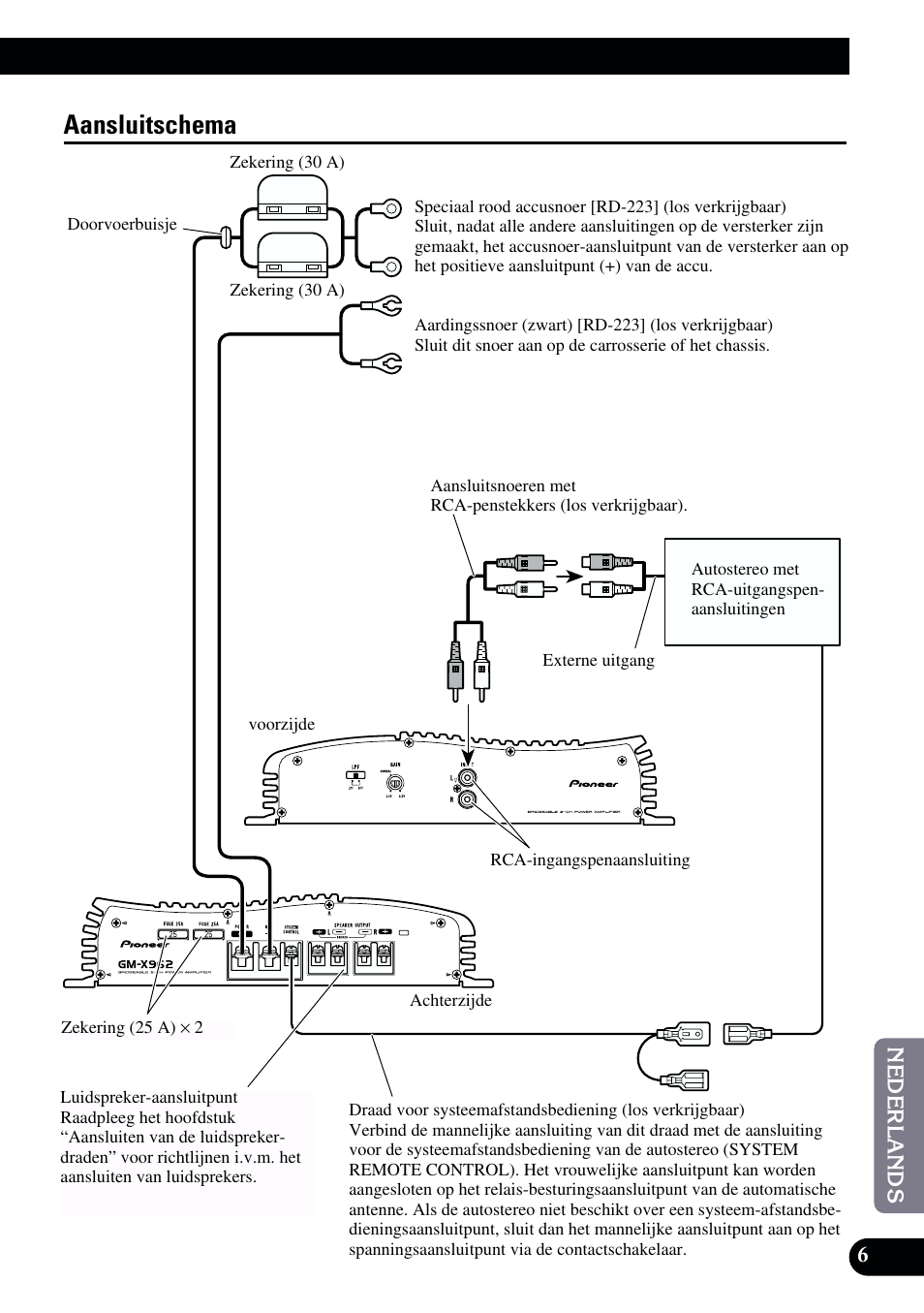 Aansluitschema | Pioneer GM-X962 User Manual | Page 57 / 64